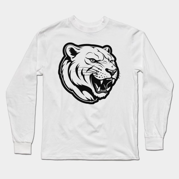 panther black head t-shirt Long Sleeve T-Shirt by ArtvectorDSGN